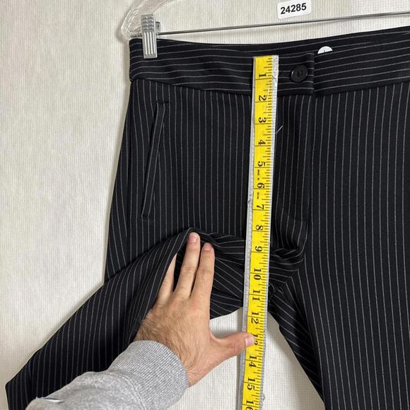 Betabrand Women's Size Large S-Petite Black Pinstriped Ankle Zip Skinny Pants - Picture 13 of 13